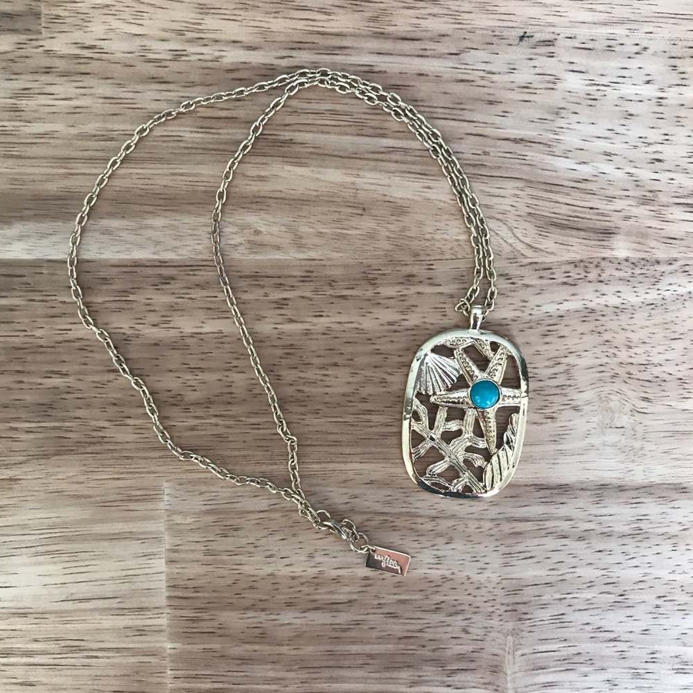 Lilly Pulitzer gold tone necklace w/ turquoise